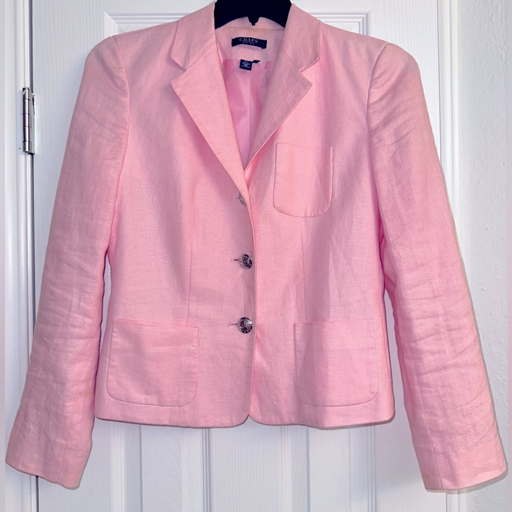 Women’s Chaps pink linen blazer size 4